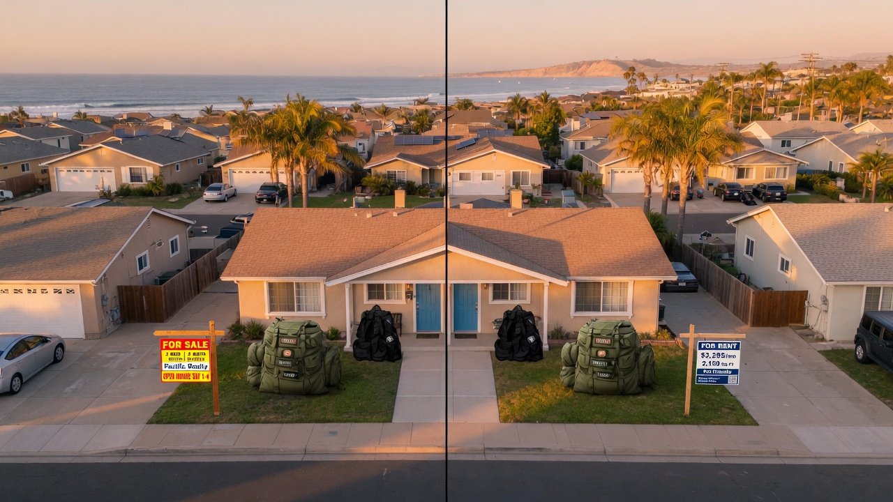 Military homeowner reviewing PCS options — sell rent or ADU decision